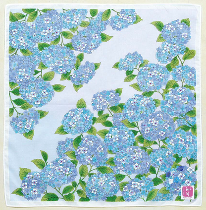 Japanese cotton handkerchief - Hydrangea (3 colors)