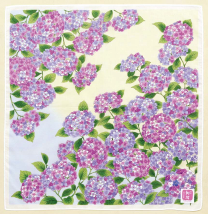 Japanese cotton handkerchief - Hydrangea (3 colors)