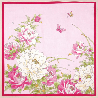 Japanese cotton handkerchief - Peony (2 colors)