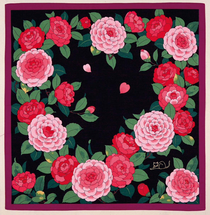 Japanese cotton handkerchief - Camellia (2 colors)