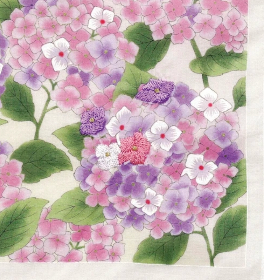 Japanese cotton handkerchief - Hydrangea (3 colors)