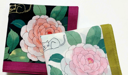 Japanese cotton handkerchief - Camellia (2 colors)