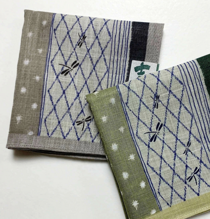 Japanese cotton handkerchief - Dragonflies (3 colors)