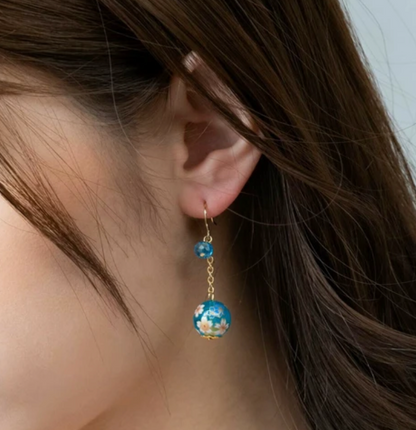 Cherry blossom bead earrings (4 colors)