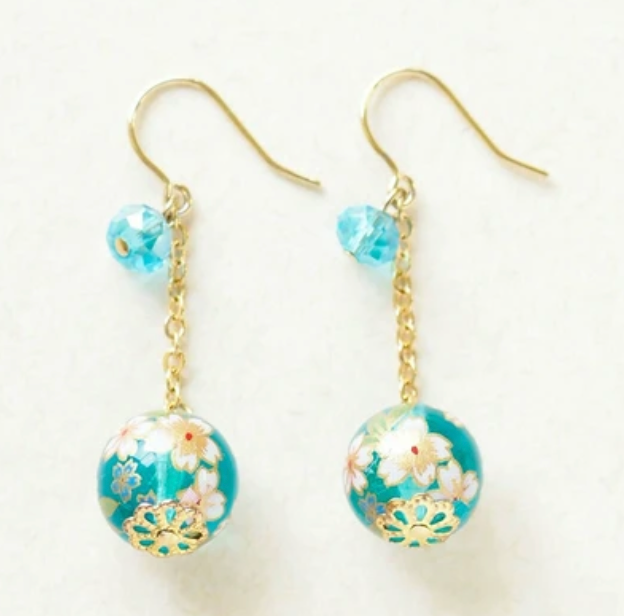 Cherry blossom bead earrings (4 colors)