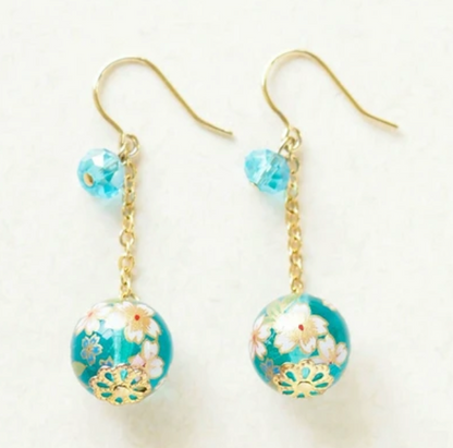 Cherry blossom bead earrings (4 colors)