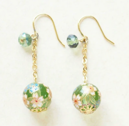 Cherry blossom bead earrings (4 colors)