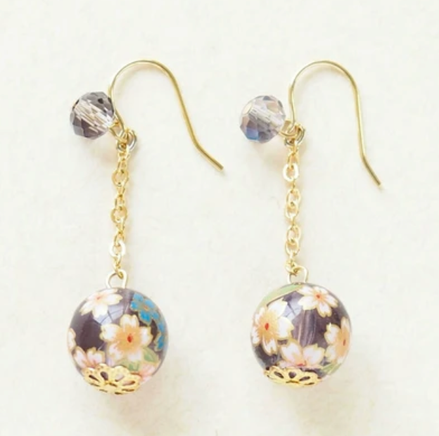 Cherry blossom bead earrings (4 colors)