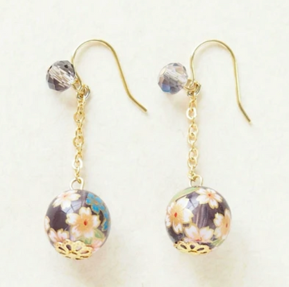 Cherry blossom bead earrings (4 colors)