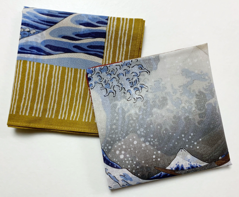 Japanese cotton handkerchief - The Great Wave (3 colors)