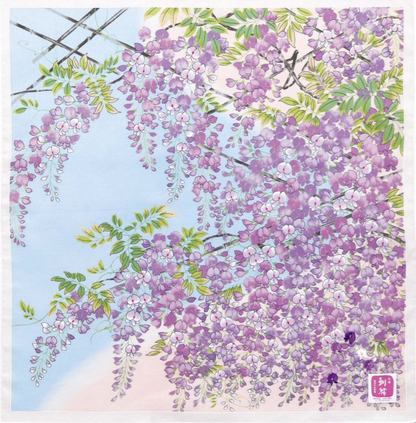 Japanese cotton handkerchief - Wisteria trellis (3 colors)