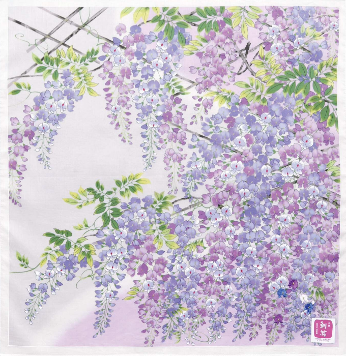 Japanese cotton handkerchief - Wisteria trellis (3 colors)