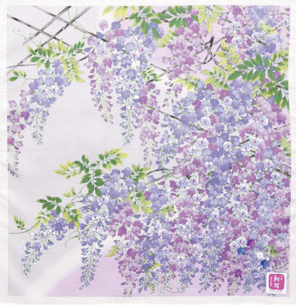 Japanese cotton handkerchief - Wisteria trellis (3 colors)