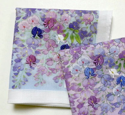 Japanese cotton handkerchief - Wisteria trellis (3 colors)