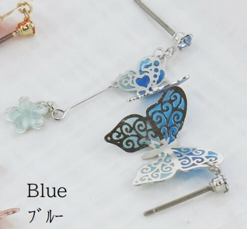 Butterfly earrings with titanium post (4 colors)