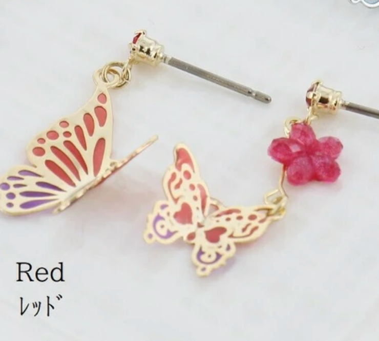 Butterfly earrings with titanium post (4 colors)