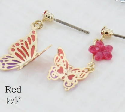 Butterfly earrings with titanium post (4 colors)