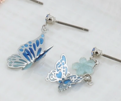 Butterfly earrings with titanium post (4 colors)