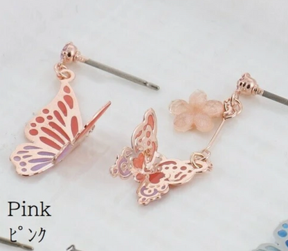 Butterfly earrings with titanium post (4 colors)
