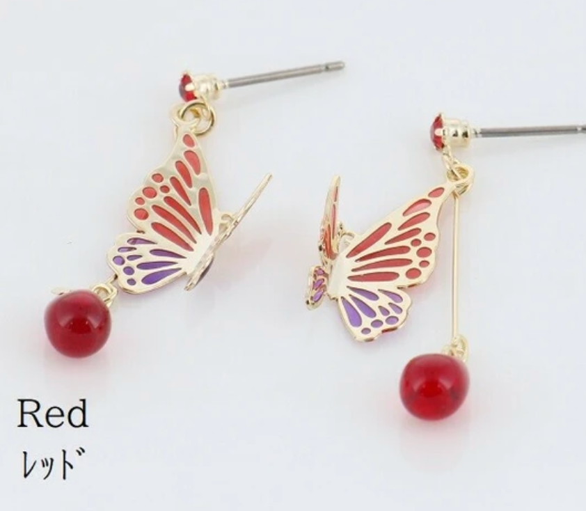 Butterfly earrings with titanium post (4 colors)