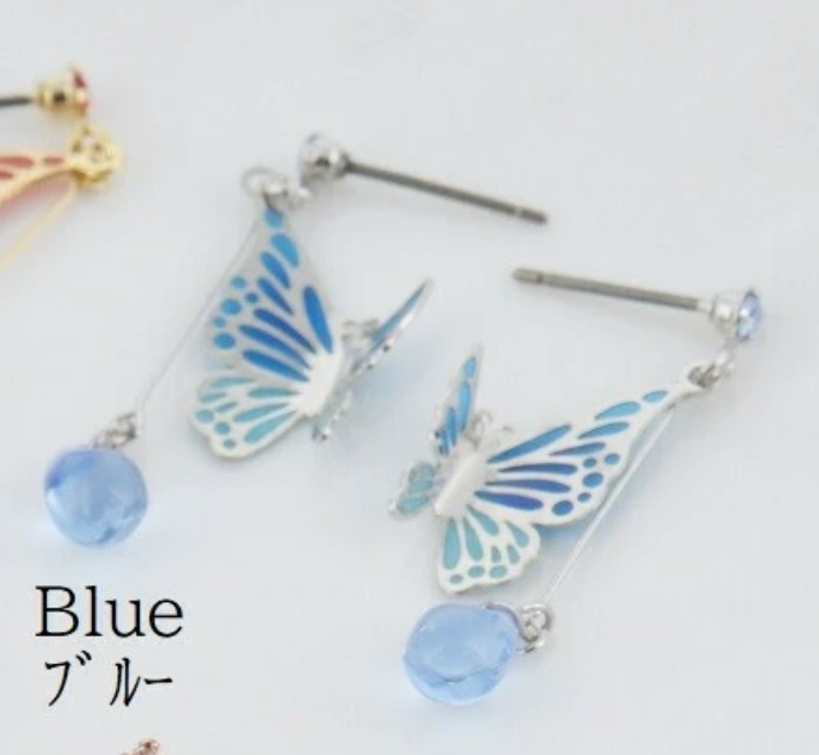 Butterfly earrings with titanium post (4 colors)