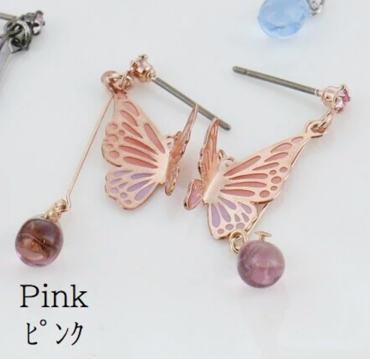 Butterfly earrings with titanium post (4 colors)