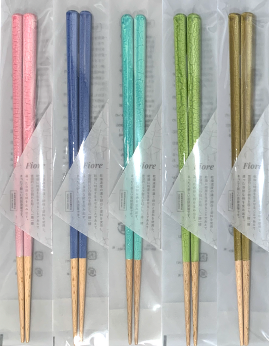 Wakasa lacquer dishwasher-safe chopsticks - flower series (5 colors)