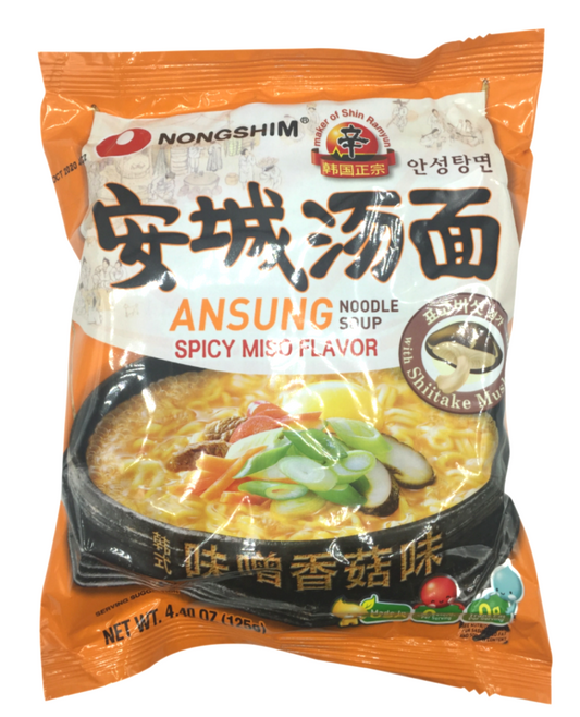 Nongshim Ansung 牛肉味噌拉面 4.4oz 4 包 (500g) 🌶 